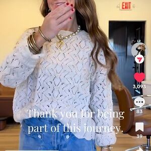 Forte Cream Textured Knit Sweater